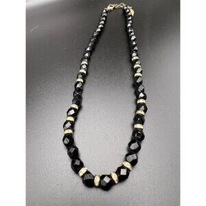 Coldwater Creek Black and Crystal Necklace